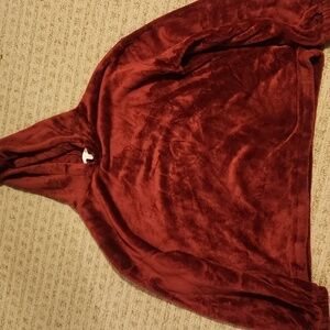 Red fuzzy hoodie